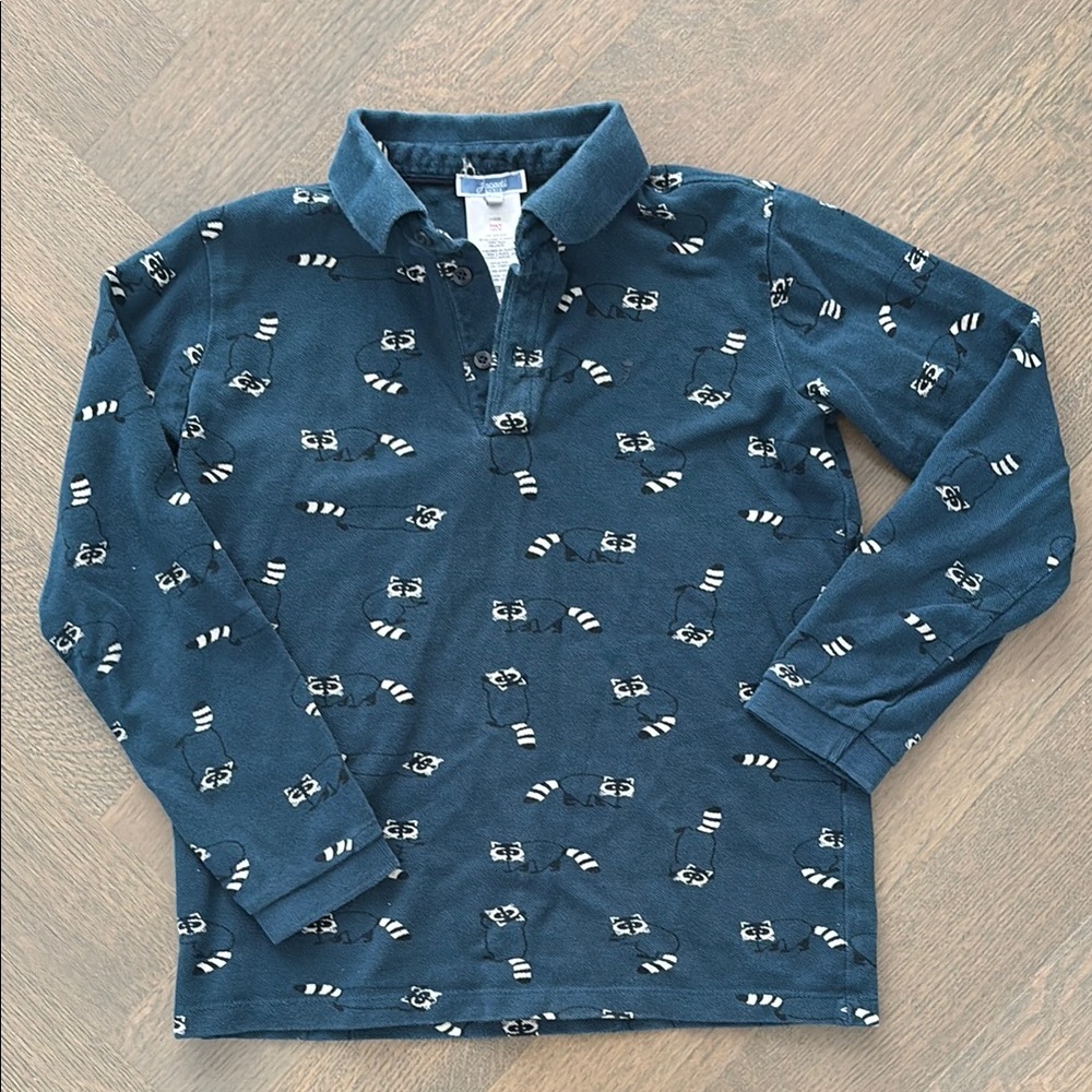 Jacadi Blue Polo Shirt with raccoon print